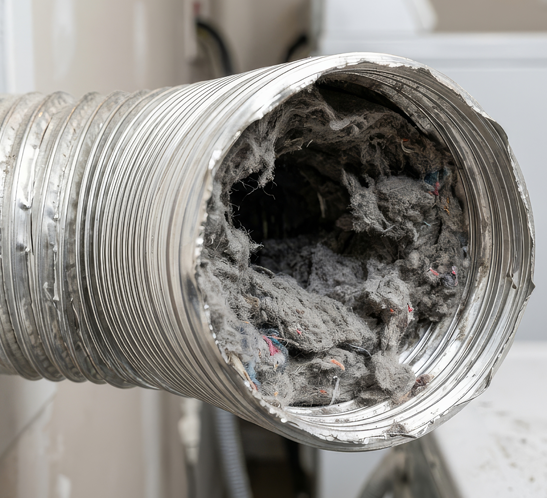 Dryer vent fire hazard from lint buildup